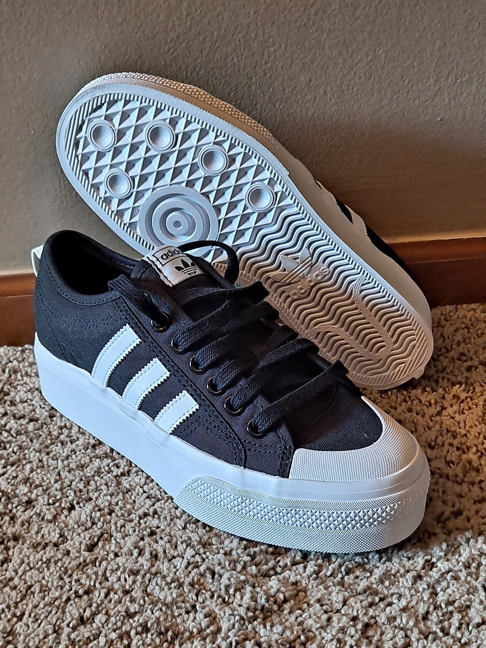 Adidas Nizza Platform Black & White Women's Shoes Size 10